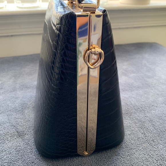 Mini Croc Handbag with Sparkle Clasp - Picture 2 of 10